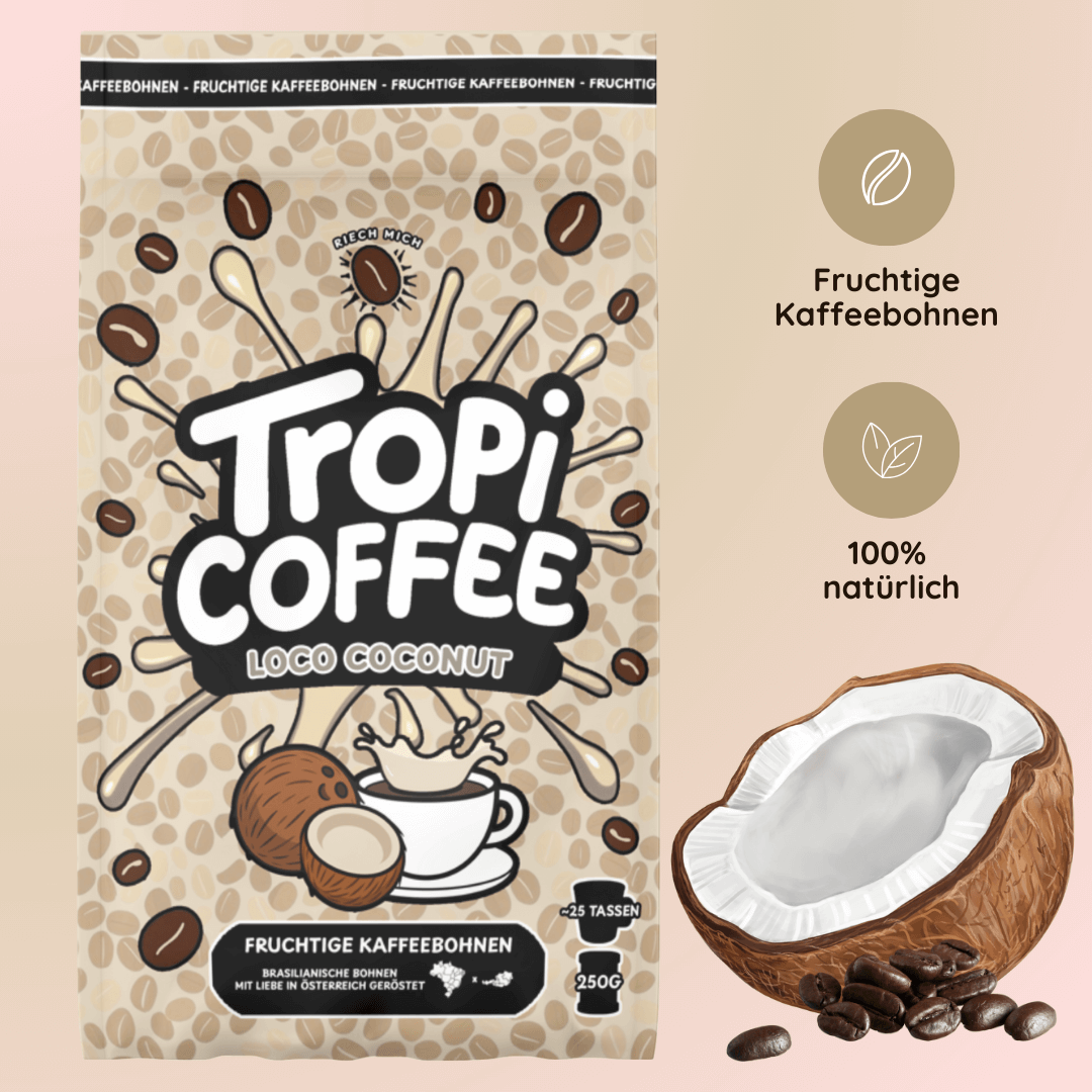 TropiCoffee LOCO COCONUT - Kaffee mit Kokos Geschmack Vorderseite
