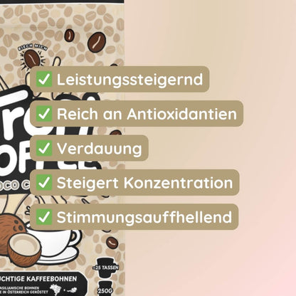 TropiCoffee LOCO COCONUT - Leistungssteigernd, Reich an Antioxidantien, Verdauung, Steigert Konzentration, Stimmungsauffhellend
